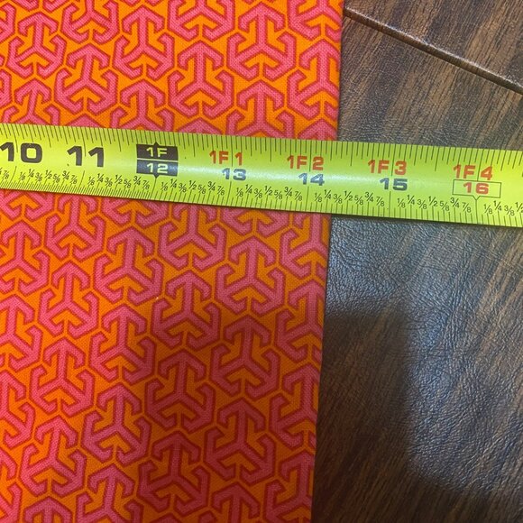 Vtg Tory Burch Logo Print Drawstring Dust Bag 14” x 14” Orange Shoe Purse Fabric - Picture 5 of 6